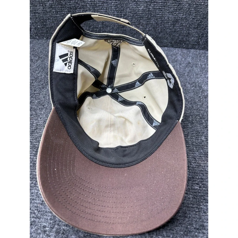 Adidas Climalite Baseball Cap Beige Brown Embroidered Logo Adjustable Hat